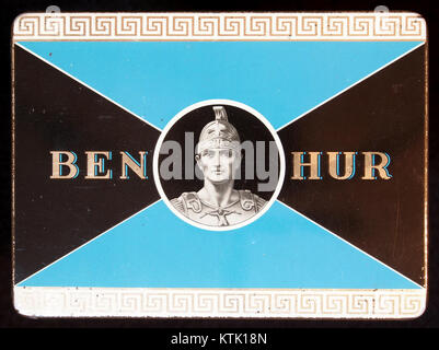 Ben Hur blauw sigarenblikje Foto Stock