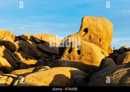Rocce giganti nel Parco nazionale di Joshua Tree, Deserto Mojave, CALIFORNIA, STATI UNITI D'AMERICA Foto Stock