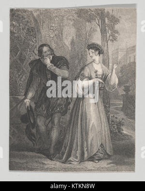 Beatrice e Benedick (Shakespeare, Molto rumore per nulla, atto 2, scena 3) SODDISFATTE DP870119 Foto Stock