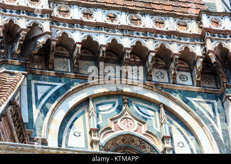 Cattedrale di Santa Maria del Fiore (Duomo di Firenze) i dettagli. Firenze la città capitale della regione Toscana, Italia. UNESCO - Sito Patrimonio dell'umanità. Foto Stock