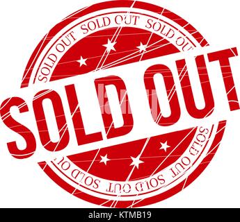 Graffi circolari sold out rosso francobollo isolato Illustrazione Vettoriale