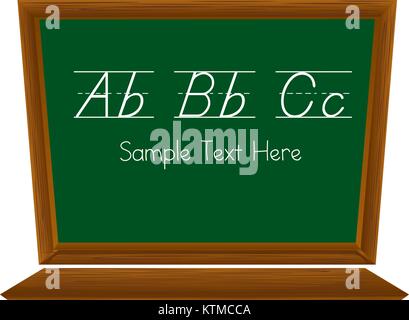 Illustraiton di blackboard su bianco con testo Illustrazione Vettoriale