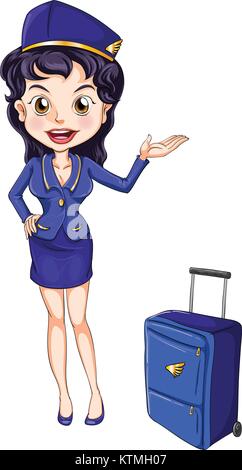 Illustrazione di un hostess su bianco Illustrazione Vettoriale