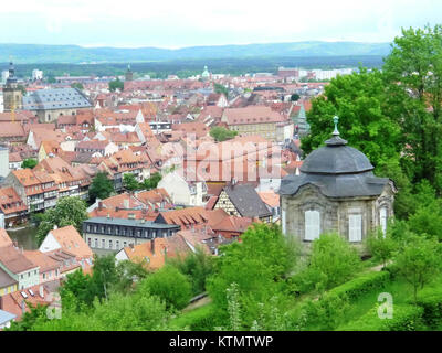 Vista di Bamberga, Germania, dal Rose Garden. Foto Stock
