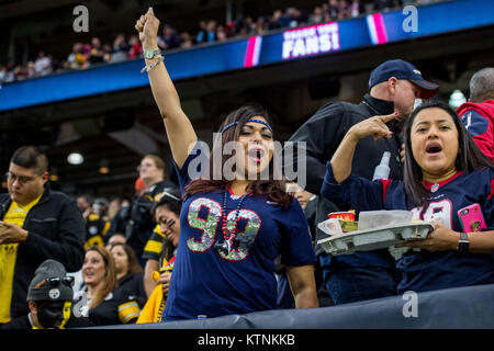 Houston, TX, Stati Uniti d'America. 25 Dic, 2017. Houston Texans fans prima di NFL di una partita di calcio tra la Houston Texans e Pittsburgh Steelers a NRG Stadium di Houston, TX. Lo Steelers ha vinto il gioco 34 a 6.Trask Smith/CSM/Alamy Live News Foto Stock