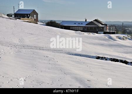 Kington, Inghilterra, Regno Unito. 28 dicembre, 2017. Chiuso, Kington Golf Club corso sulla collina Bradnor vicino a Kington Herefordshire, UK. Credito: Andrew Compton/Alamy Live News Foto Stock