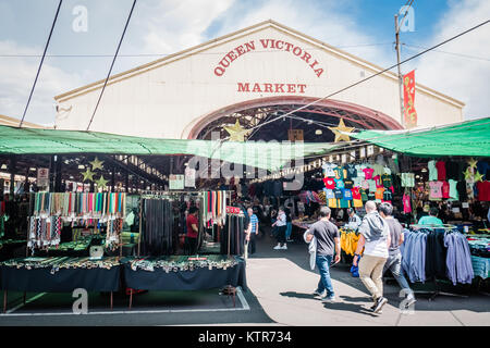 Melbourne Queen Victoria Market è il più grande mercato all'aperto in australia Foto Stock