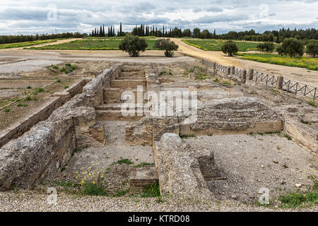 Italica (nord di giorno moderno Santiponce, 9 km NW di Siviglia, Spagna) è un magnifico e ben conservato di città romana e il luogo di nascita di imperatore romano Foto Stock