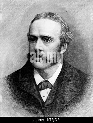 Arthur James Balfour, 1° Conte di Balfour, in bianco e nero illustrazione; Foto Stock