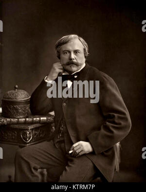 Edmond de Goncourt, Edmond Louis Antoine Huot de Goncourt, scrittore francese e fondatore dell'Accademia Goncourt 1877 Foto Stock