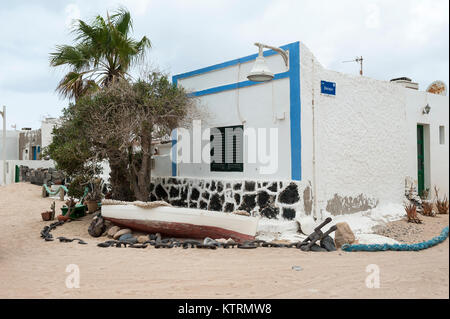 Street a Caleta de Sebo, Graciosa, Arcipelago Chinijo, Isole Canarie, Spagna Foto Stock