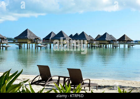 InterContinental Bora Bora Le Moana Resort Bora Bora, Polinesia Francese Foto Stock