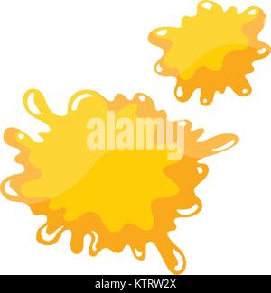 Illustrazione di due colori giallo splash su sfondo bianco Illustrazione Vettoriale