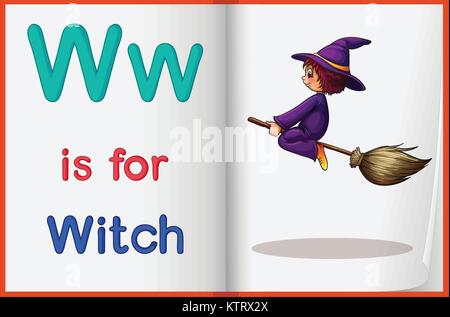 Foglio di lavoro di insegnamento di una lettera e la parola con foto Illustrazione Vettoriale