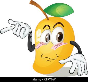 Illustrazione di mango su sfondo bianco Illustrazione Vettoriale