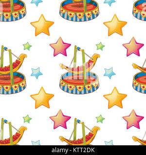 Illustrazione di amusment park gioco su bianchi Illustrazione Vettoriale