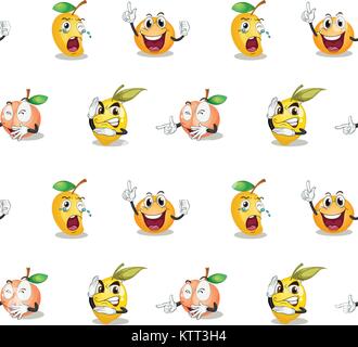 Illustrazione dei vari frutti su sfondo bianco Illustrazione Vettoriale