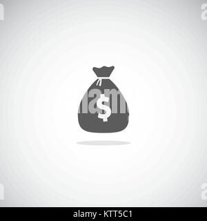 Piena moneybag icona. Semplice denaro borsa illustrazione Illustrazione Vettoriale