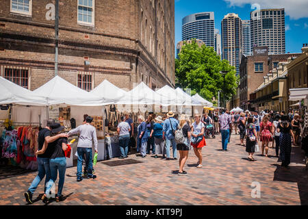 Sydney le rocce weekend mercato all'aperto Foto Stock