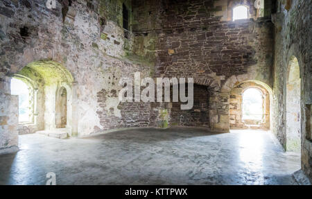 Doune Castle, roccaforte medievale nei pressi del villaggio di Doune, nel distretto di Stirling della Scozia centrale. Foto Stock