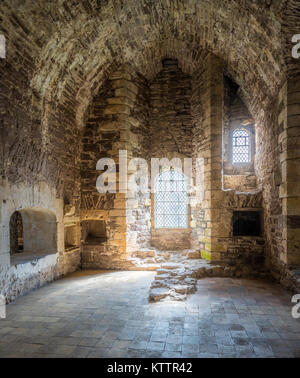 Doune Castle, roccaforte medievale nei pressi del villaggio di Doune, nel distretto di Stirling della Scozia centrale. Foto Stock