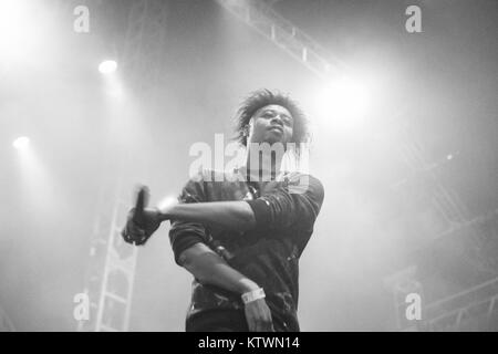 Il rapper americano Daniel Dewan Sewel è meglio conosciuto per la sua fase di nome di Danny Brown e qui esegue un concerto dal vivo presso il Danish music festival Roskilde Festival 2013. Danimarca, 06/07 2013. Foto Stock