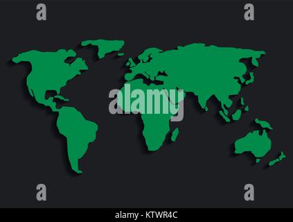 Mappa di mondo verde Illustrazione Vettoriale