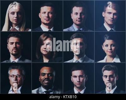 Collage facce diverse espressioni di concetto di persone Foto Stock