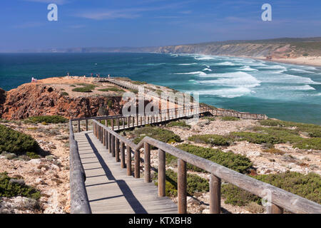 Praia da Borderia beach, Carrapateira, Costa Vicentina, west coast, Algarve, Portogallo, Europa Foto Stock