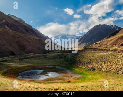 Monte Aconcagua, Horcones Valley, Parco Aconcagua, centrale Ande, Provincia di Mendoza, Argentina, Sud America Foto Stock