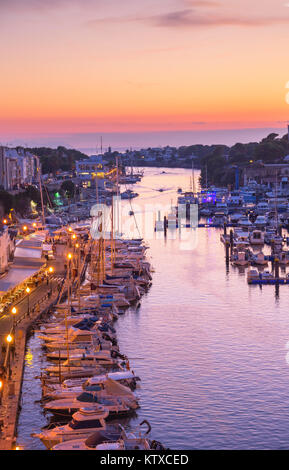 Centro storico di Porto, Ciutadella, Menorca, isole Baleari, Spagna, Mediterraneo, Europa Foto Stock