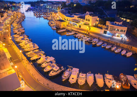 Centro storico di Porto, Ciutadella, Menorca, isole Baleari, Spagna, Mediterraneo, Europa Foto Stock