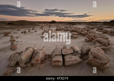 Fabbrica di uova all'alba, Bisti deserto, Nuovo Messico, Stati Uniti d'America, America del Nord Foto Stock