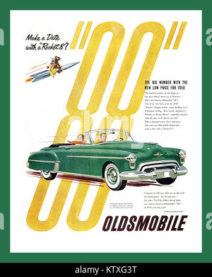 OLDSMOBILE 88 Vintage 1949-1950 American Car Advertise for the Oldsmobile 88 (conosciuto come The Rocket Ottantotto) un'auto di dimensioni standard venduta e prodotta da Oldsmobile in varie forme dal 1949 al 1999 Foto Stock