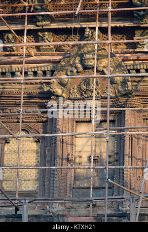 Terremoto gli edifici danneggiati in Kathmandu Durbar Square, Nepal Foto Stock