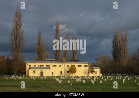 Crematorio presso il Cimitero Ebreo a Terezín, Repubblica Ceca. Ebrei vittime del Ghetto Terezín sono sepolti qui. Foto Stock