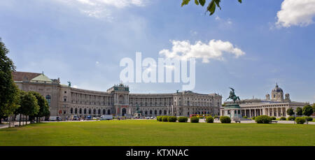 Parcheggiare nel centro storico di Vienna di fronte della Biblioteca Nazionale Austriaca. Foto Stock