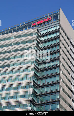 Nissan edificio, una multinazionale giapponese produttore di automobili con sede a Yokohama, Giappone Foto Stock