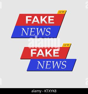 Fake news live banner isolato su sfondo Illustrazione Vettoriale