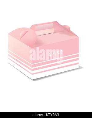 Colore rosa gateaux portante con pattern su sfondo bianco Illustrazione Vettoriale