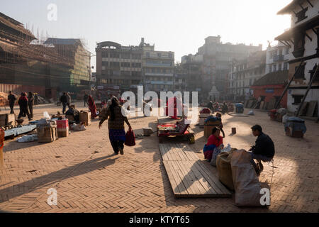 Mercato di souvenir a Kathmandu il quadrato di Durbar Nepal Foto Stock