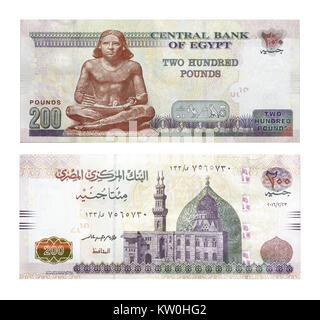 200 sterline egiziane (due laterali) Foto Stock