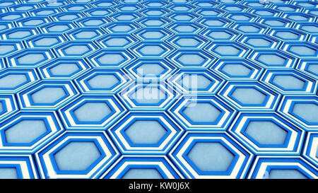 Il rendering 3d. Abstract geometria esagonale sfondo Foto Stock