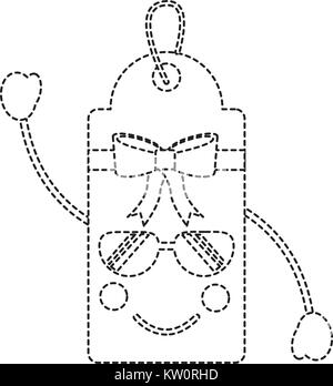 Regalo o prezzo di etichetta felice occhiali da sole gli Emoji icon image Illustrazione Vettoriale