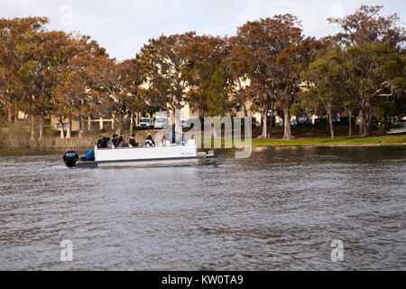 Winter Park Scenic Tour in Barca, Winter Park, Florida Foto Stock