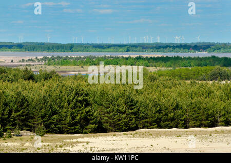 Risultato di data mining scenario, Lusatian paese sul mare, NSG Schlabendorfer, lago, Bergbaufolgelandschaft, Lausitzer Seenland, Schlabendorfer vedere Foto Stock