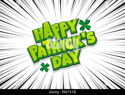 Happy St Patrick day pop art Illustrazione Vettoriale