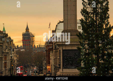 Vista da Trafalgar Square, Londra. Foto Stock