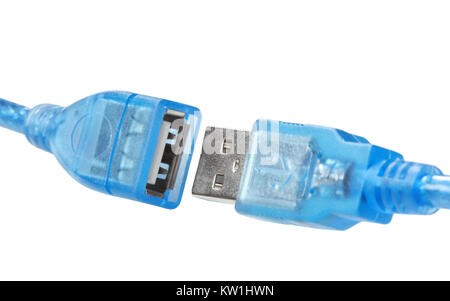 Close up di blu usb cavo spina Foto Stock