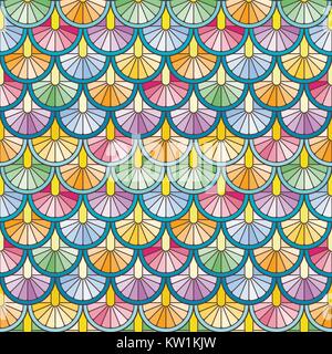 Perfetta configurazione di sfondo come un pesce o cnake scale. Vector infinite ornamento semicirconferenze in stile squama. Illustrazione Vettoriale